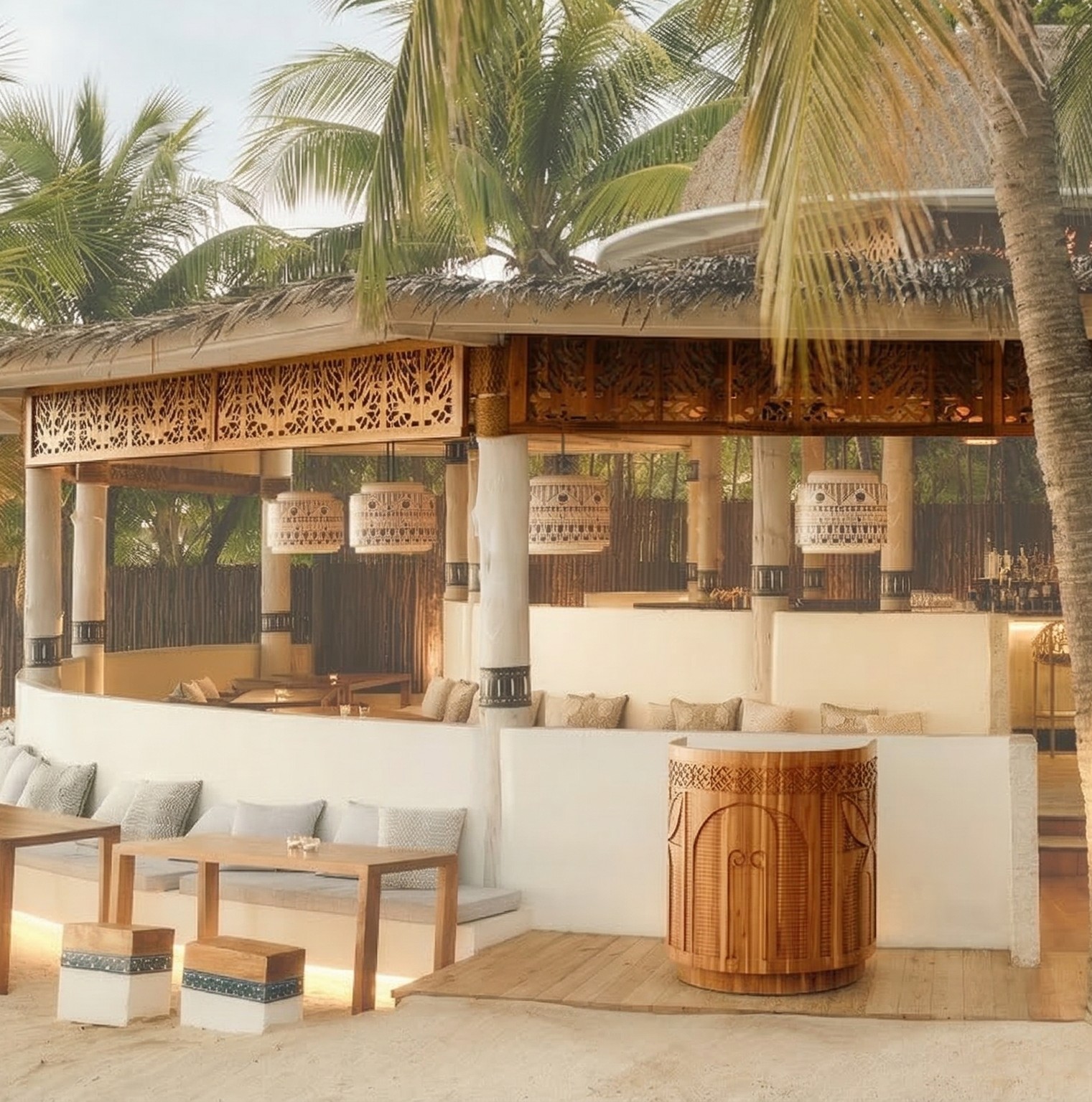 Bar Sea Cat con columnas talladas
